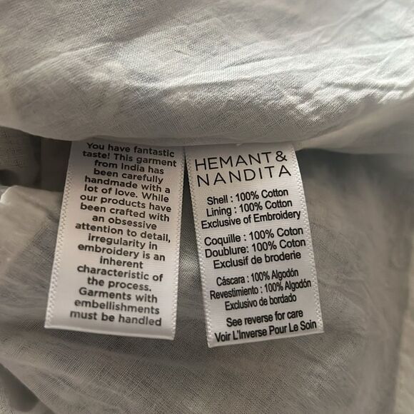 Hemant & Nandita Belted Mini Dress in Cobalt & White, Excellent, Size XXL - Picture 10 of 11